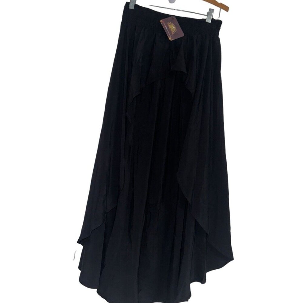 NWT Romwe AFK Arena High Low Skirt Sz M Black Layering Ruffle Cosplay